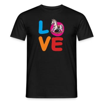LOVE ROCKING HORSE - Men's T-Shirt - black - Front - AI Model Male 178 light (178cm)