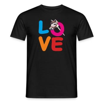 LOVE STECKENPFERD - Männer T-Shirt - Schwarz - Vorne - AI Model Male 178 light (178cm)