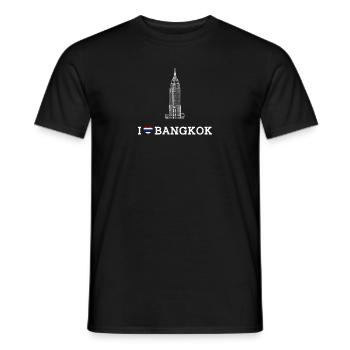 J’aime Bangkok Thaïlande Cool Empire Lover Drapeau Jeu de mots - T-shirt homme - noir - Devant - AI Model Male 178 light (178cm)