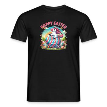 Easter Happy Easter Easter Bunny Easter Egg Spring - Men's T-Shirt - black - Front - AI Model Male 178 light (178cm)