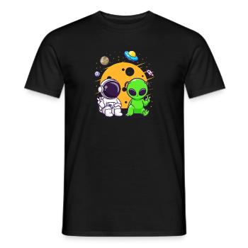 Astronaut Alien Chilling In Space - Männer T-Shirt - Schwarz - Vorne - AI Model Male 178 light (178cm)