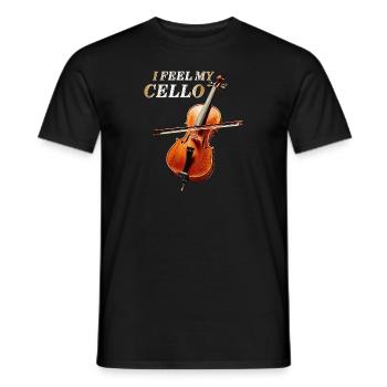 I FEEL MY CELLO - Männer T-Shirt - Schwarz - Vorne - AI Model Male 178 light (178cm)