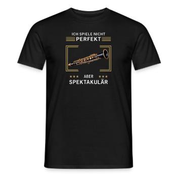 CLARINET I DON'T PLAY PERFECTLY - Men's T-Shirt - black - Front - AI Model Male 178 light (178cm)