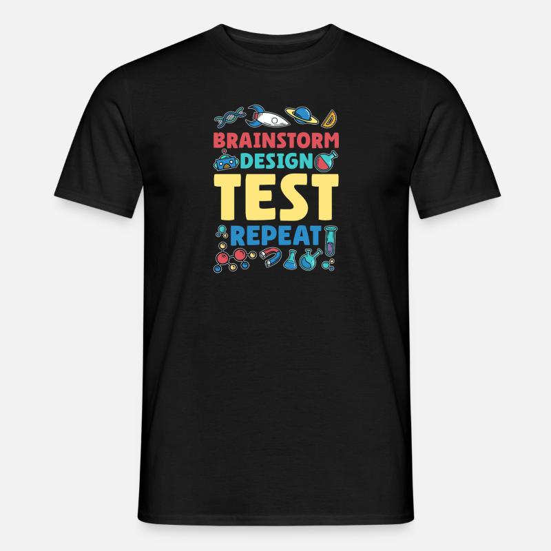 Brainstorm Design Test Repeat - Männer T-Shirt - Schwarz