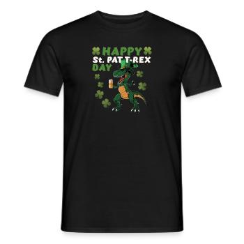 Drôle de dinosaure de la Saint-Patrick - T-shirt homme - noir - Devant - AI Model Male 178 light (178cm)