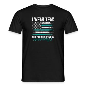 Je porte du teck addiction récupération sobriété - T-shirt homme - noir - Devant - AI Model Male 178 light (178cm)