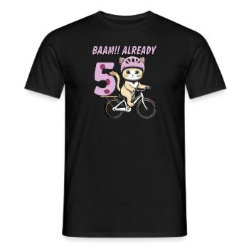 CAT BIKE BAAM!! ALREADY 5 - Men's T-Shirt - black - Front - AI Model Male 178 light (178cm)