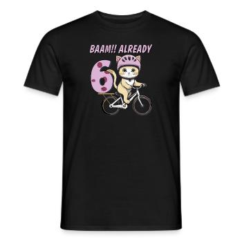 CAT BIKE BAAM!! ALREADY SIX - Men's T-Shirt - black - Front - AI Model Male 178 light (178cm)