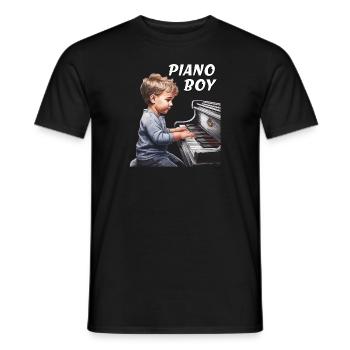 PIANO BOY - Men's T-Shirt - black - Front - AI Model Male 178 light (178cm)