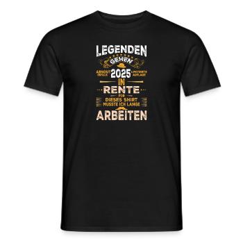 Pensioner a legend to retire in 2025 - Men's T-Shirt - black - Front - AI Model Male 178 light (178cm)