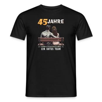 45 YEARS A GOOD TEAM MAN WOMAN - Men's T-Shirt - black - Front - AI Model Male 178 light (178cm)