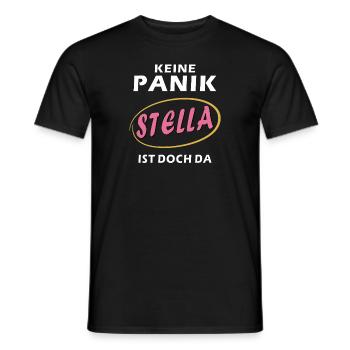 KEINE PANIK STELLA IST DOCH DA - Männer T-Shirt - Schwarz - Vorne - AI Model Male 178 light (178cm)