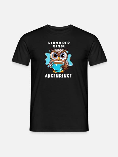 EULE STAND DER DINGE AUGENRINGE - Männer T-Shirt - Schwarz