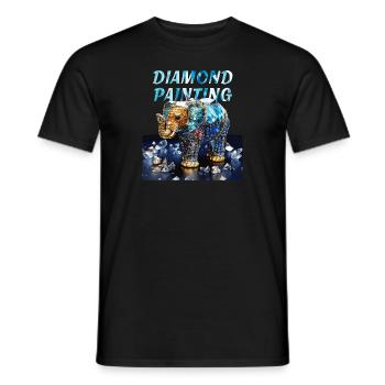 DIAMONDS ELEPHANT DIAMOND PAINTING - Men's T-Shirt - black - Front - AI Model Male 178 light (178cm)