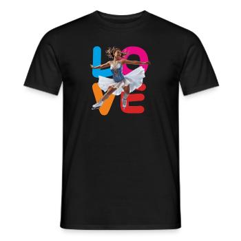 L’AMOUR DU PATINAGE ARTISTIQUE - T-shirt homme - noir - Devant - AI Model Male 178 light (178cm)