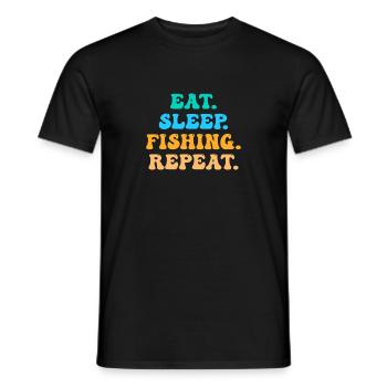 Eat. Sleep. Fishing - Men's T-Shirt - black - Front - AI Model Male 178 light (178cm)