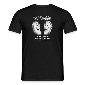 HÖRGERÄTEAKUSTIKER - Männer T-Shirt - Schwarz - Vorne - AI Model Male 178 light (178cm)