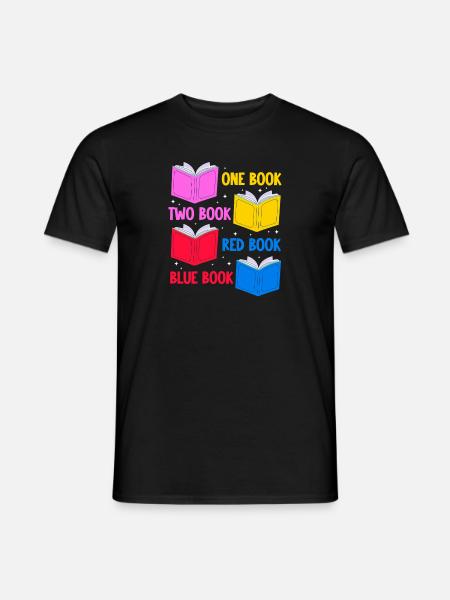 one book two book red book blue book Design for a - Männer T-Shirt - Schwarz