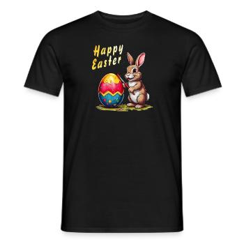 LAPIN DE PÂQUES Joyeuses Pâques - T-shirt homme - noir - Devant - AI Model Male 178 light (178cm)