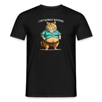 CAT I EAT ALMOST NOTHING - Men's T-Shirt - black - Front - AI Model Male 178 light (178cm)