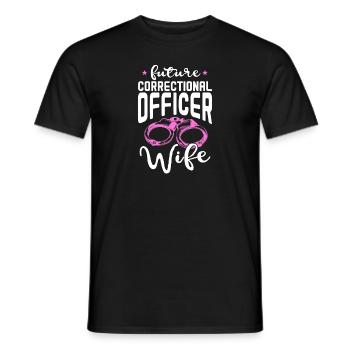 future correctional officer wife Design - Men's T-Shirt - black - Front - AI Model Male 178 light (178cm)