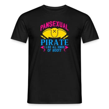 pansexual pirate i like all kids of booty Design - Männer T-Shirt - Schwarz - Vorne - AI Model Male 178 light (178cm)