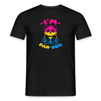 Im pan duh Design pour une personne pansexuelle - T-shirt homme - noir - Devant - AI Model Male 178 light (178cm)