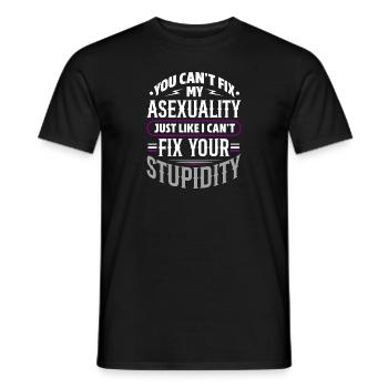 You cant fix my asexuality Design for a asexual - Männer T-Shirt - Schwarz - Vorne - AI Model Male 178 light (178cm)