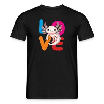 AMOUR AXOLOTL.png - T-shirt homme - noir - Devant - AI Model Male 178 light (178cm)