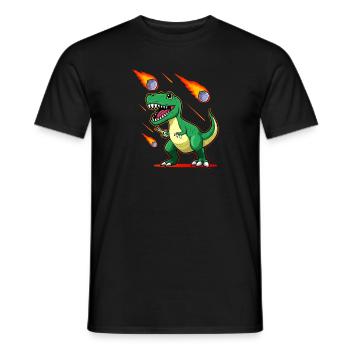 T-Rex Tyrannosaurus Rex Stein Schere Papier Dino - Männer T-Shirt - Schwarz - Vorne - AI Model Male 178 light (178cm)
