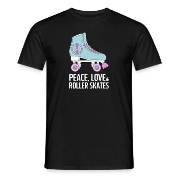 Peace Love Rollers Design - T-shirt homme - noir - Devant - AI Model Male 178 light (178cm)