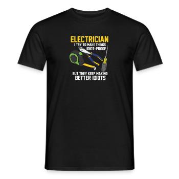 Électricien Électriciens Électricien Papa Disant - T-shirt homme - noir - Devant - AI Model Male 178 light (178cm)