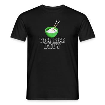 Funny Pun Rice Rice Baby - Männer T-Shirt - Schwarz - Vorne - AI Model Male 178 light (178cm)