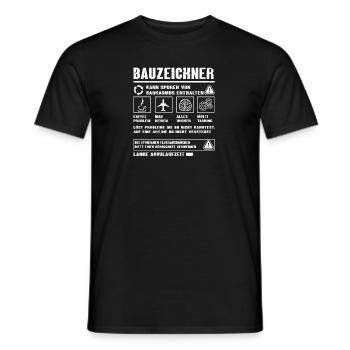 BAUZEICHNER Spruch Beruf Sarkasmus Lustig Humor - Männer T-Shirt - Schwarz - Vorne - AI Model Male 178 light (178cm)