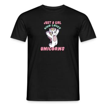 Magical Unicorn Just a Girl who Loves Unicorns - Männer T-Shirt - Schwarz - Vorne - AI Model Male 178 light (178cm)