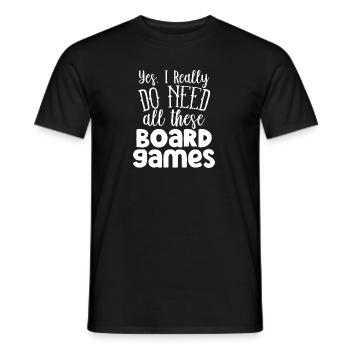 Funny All These Board Games - Männer T-Shirt - Schwarz - Vorne - AI Model Male 178 light (178cm)
