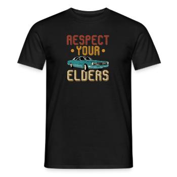 Funny Classic Car Respect Elders - Männer T-Shirt - Schwarz - Vorne - AI Model Male 178 light (178cm)