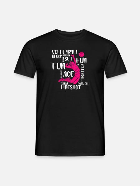 Volleyball Player Spike - Männer T-Shirt - Schwarz