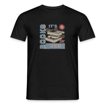 C’est une bonne journée pour lire un livre - Lire des livres - T-shirt homme - noir - Devant - AI Model Male 178 light (178cm)