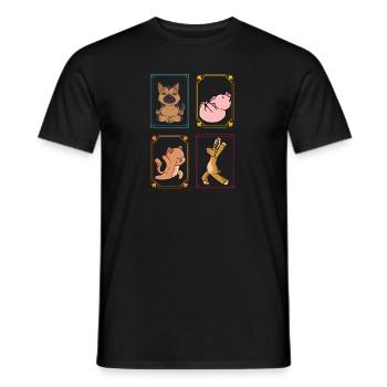 Cute Animals Yoga Meditating - Männer T-Shirt - Schwarz - Vorne - AI Model Male 178 light (178cm)