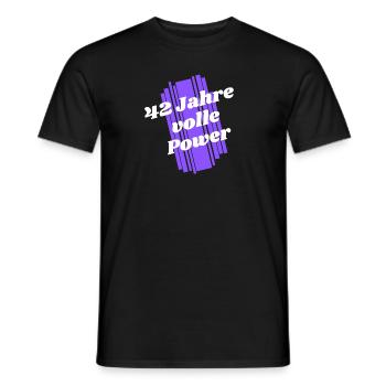 42. Geburtstag Jung geblieben - 42 Jahre alt - Männer T-Shirt - Schwarz - Vorne - AI Model Male 178 light (178cm)