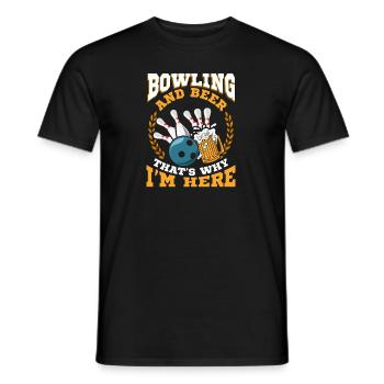 Funny Bowling And Beer - Männer T-Shirt - Schwarz - Vorne - AI Model Male 178 light (178cm)