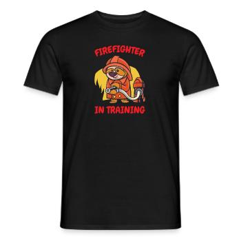 Firefighter in training for children - Men's T-Shirt - black - Front - AI Model Male 178 light (178cm)