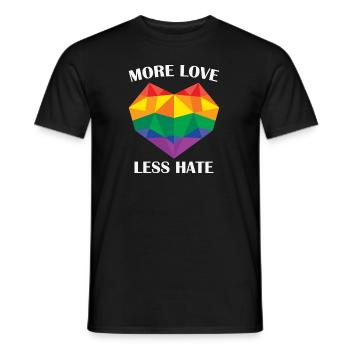 LBGT Flag Gay Pride Human more love less hate - Männer T-Shirt - Schwarz - Vorne - AI Model Male 178 light (178cm)