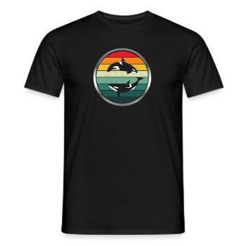 Retro Vintage Orca - Männer T-Shirt - Schwarz - Vorne - AI Model Male 178 light (178cm)
