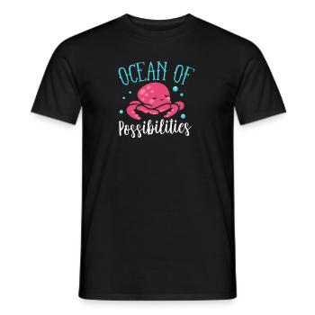 Cute Octo Oceans Of Possibilities - Männer T-Shirt - Schwarz - Vorne - AI Model Male 178 light (178cm)