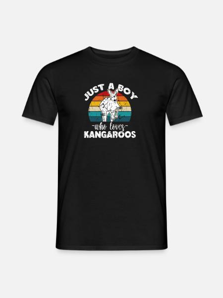 Boys Who Loves Kangaroo - Männer T-Shirt - Schwarz