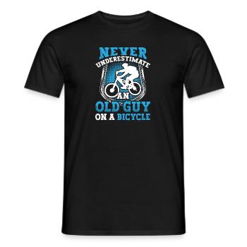 Never Underestimate An Old Man On A Bicycle - Männer T-Shirt - Schwarz - Vorne - AI Model Male 178 light (178cm)