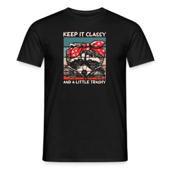 Funny Cute Raccoon Keep It Classy - Männer T-Shirt - Schwarz - Vorne - AI Model Male 178 light (178cm)