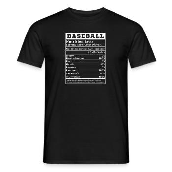 Baseball Nutrition Facts - Männer T-Shirt - Schwarz - Vorne - AI Model Male 178 light (178cm)